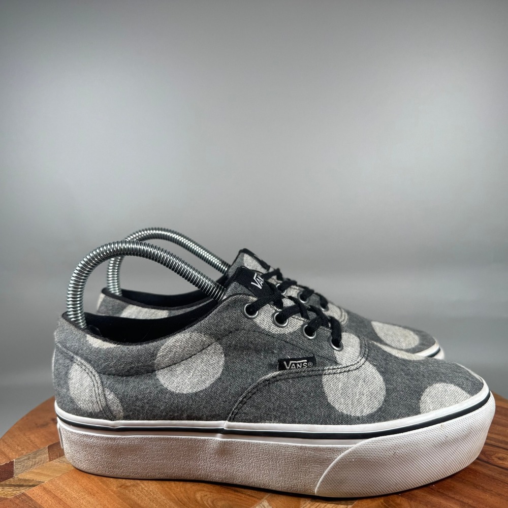 Vans Authentic Platform Polka Dot Charcoal Grey Women 7 Low Top Sneakers